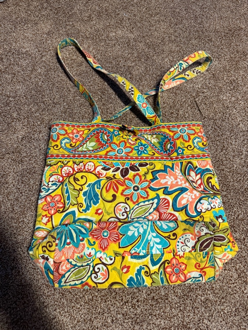 Vera Bradley Floral Quilted Tote Bag - Yellow